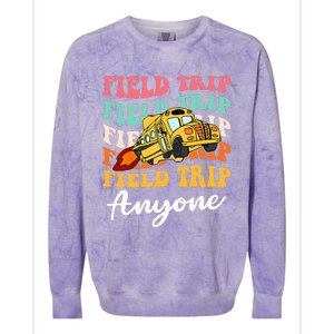 Field Trip Anyone Field Day Teacher Colorblast Crewneck Sweatshirt