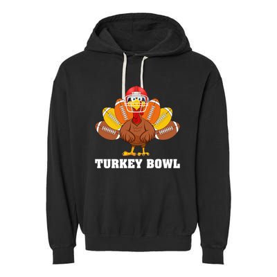 Funny Turkey American Football Bowl Thanksgiving Garment-Dyed Fleece Hoodie