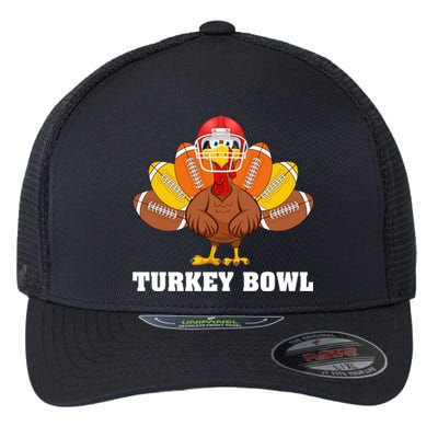 Funny Turkey American Football Bowl Thanksgiving Flexfit Unipanel Trucker Cap