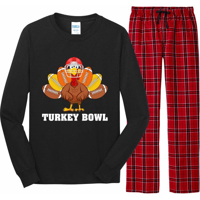 Funny Turkey American Football Bowl Thanksgiving Long Sleeve Pajama Set