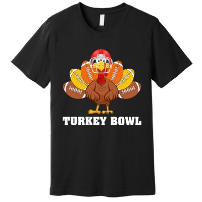 Funny Turkey American Football Bowl Thanksgiving Premium T-Shirt