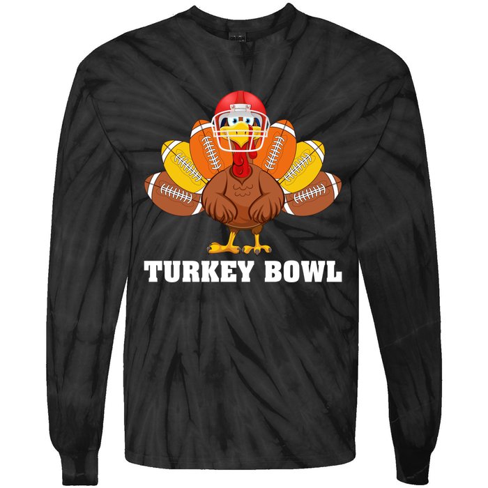 Funny Turkey American Football Bowl Thanksgiving Tie-Dye Long Sleeve Shirt