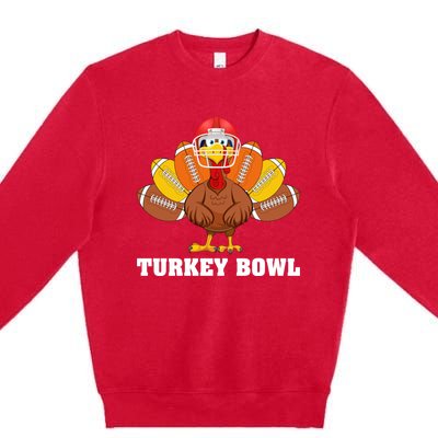 Funny Turkey American Football Bowl Thanksgiving Premium Crewneck Sweatshirt