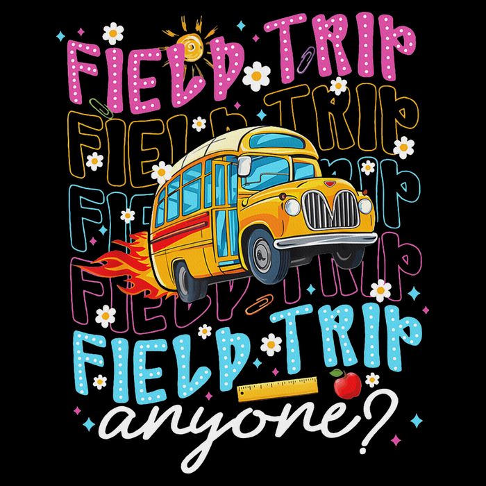 Field Trip Anyone School Bus Field Day Teacher Student Stripe Pom Pom Beanie