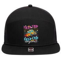 Field Trip Anyone School Bus Field Day Teacher Student 7 Panel Mesh Trucker Snapback Hat
