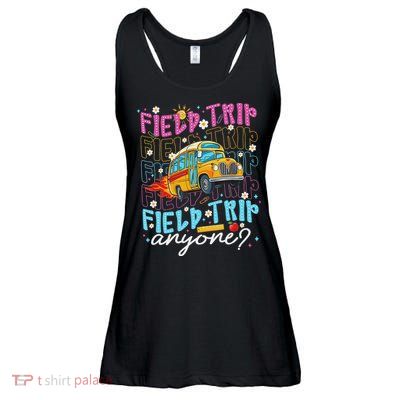 Field Trip Anyone School Bus Field Day Teacher Student Ladies Essential Flowy Tank