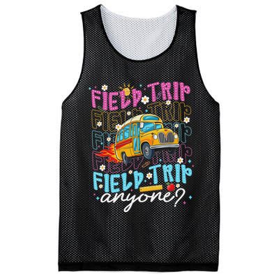 Field Trip Anyone School Bus Field Day Teacher Student Mesh Reversible Basketball Jersey Tank