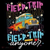 Field Trip Anyone School Bus Field Day Teacher Student Pom Pom 12in Knit Beanie