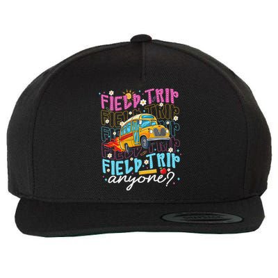 Field Trip Anyone School Bus Field Day Teacher Student Wool Snapback Cap