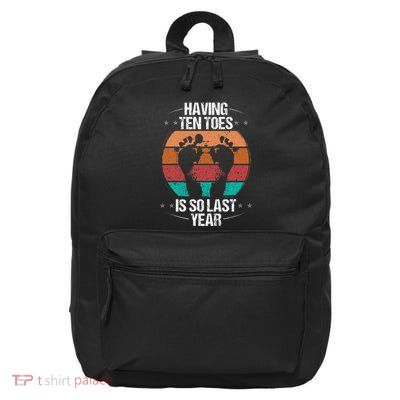 Funny Toe Amputee Sarcasm Humor Amputated Toe Survivor 16 in Basic Backpack