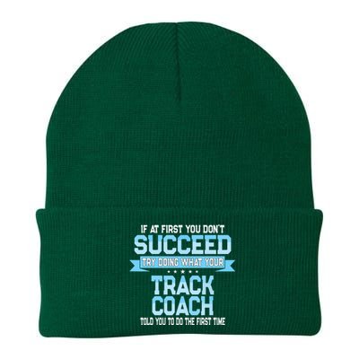 Fun Track And Field Coach Gift Funny Track Saying Knit Cap Winter Beanie