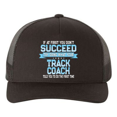 Fun Track And Field Coach Gift Funny Track Saying Yupoong Adult 5-Panel Trucker Hat