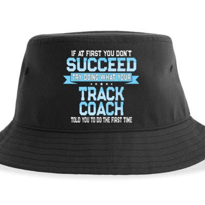 Fun Track And Field Coach Gift Funny Track Saying Sustainable Bucket Hat