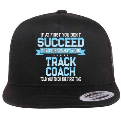 Fun Track And Field Coach Gift Funny Track Saying Flat Bill Trucker Hat