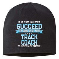 Fun Track And Field Coach Gift Funny Track Saying Sustainable Beanie