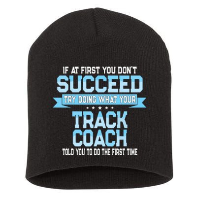 Fun Track And Field Coach Gift Funny Track Saying Short Acrylic Beanie