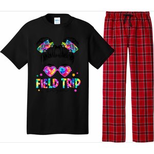 Field Trip Anyone Field Day Student Teacher Messy Bun Gift Pajama Set