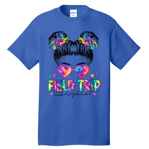 Field Trip Anyone Field Day Student Teacher Messy Bun Gift Tall T-Shirt