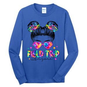 Field Trip Anyone Field Day Student Teacher Messy Bun Gift Tall Long Sleeve T-Shirt