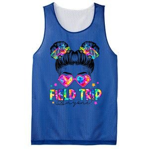 Field Trip Anyone Field Day Student Teacher Messy Bun Gift Mesh Reversible Basketball Jersey Tank