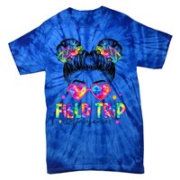 Field Trip Anyone Field Day Student Teacher Messy Bun Gift Tie-Dye T-Shirt