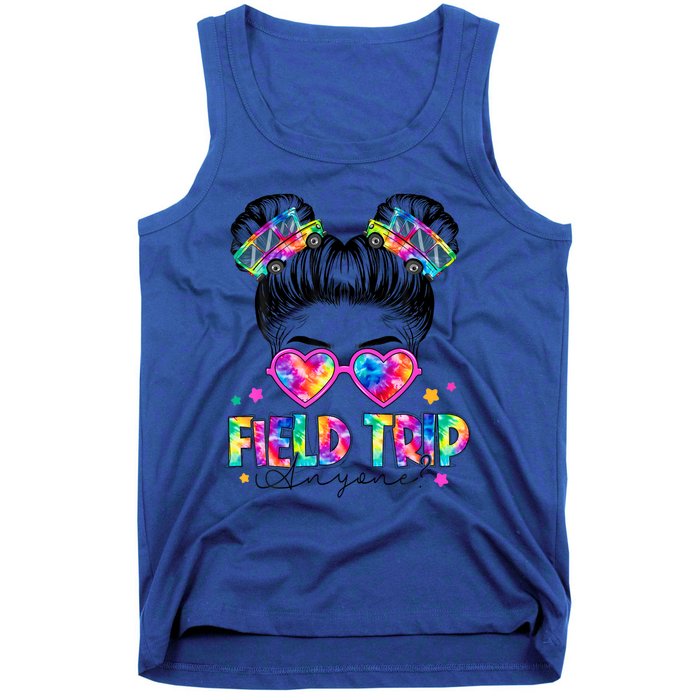 Field Trip Anyone Field Day Student Teacher Messy Bun Gift Tank Top