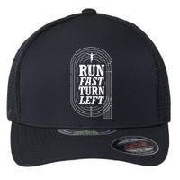 Funny Track And Field Design Run Fast Turn Left Flexfit Unipanel Trucker Cap