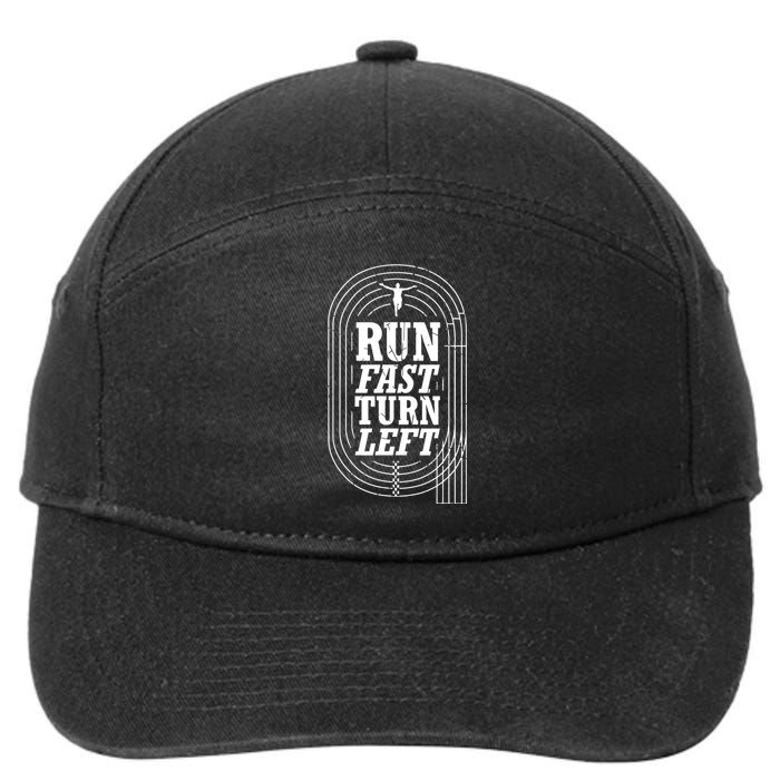 Funny Track And Field Design Run Fast Turn Left 7-Panel Snapback Hat