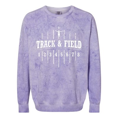 Funny Track And Field Design Runner Numbers Colorblast Crewneck Sweatshirt