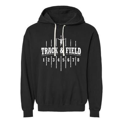 Funny Track And Field Design Runner Numbers Garment-Dyed Fleece Hoodie
