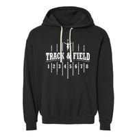 Funny Track And Field Design Runner Numbers Garment-Dyed Fleece Hoodie
