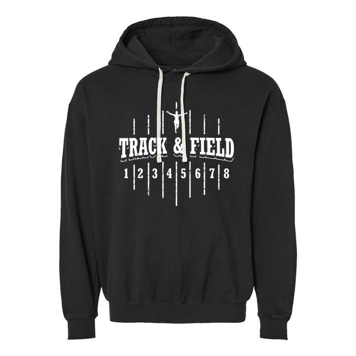 Funny Track And Field Design Runner Numbers Garment-Dyed Fleece Hoodie