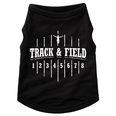 Funny Track And Field Design Runner Numbers Doggie Tank
