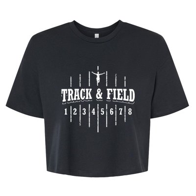 Funny Track And Field Design Runner Numbers Bella+Canvas Jersey Crop Tee