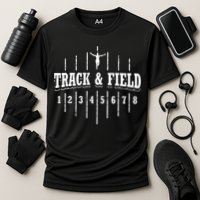 Funny Track And Field Design Runner Numbers Performance Shirt