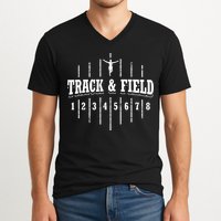 Funny Track And Field Design Runner Numbers V-Neck T-Shirt