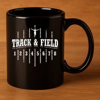Funny Track And Field Design Runner Numbers 11oz C Handle Ceramic Mug