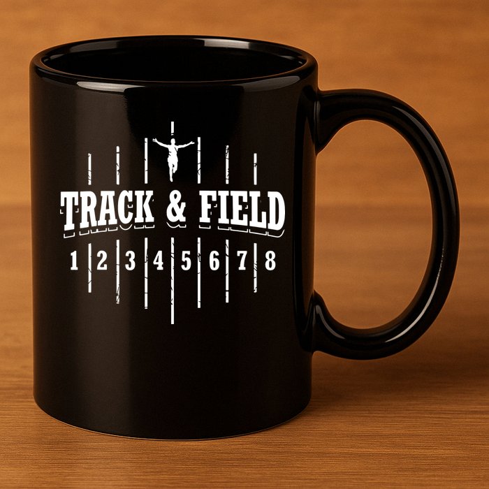 Funny Track And Field Design Runner Numbers 11oz C Handle Ceramic Mug