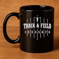 Funny Track And Field Design Runner Numbers 11oz C Handle Ceramic Mug