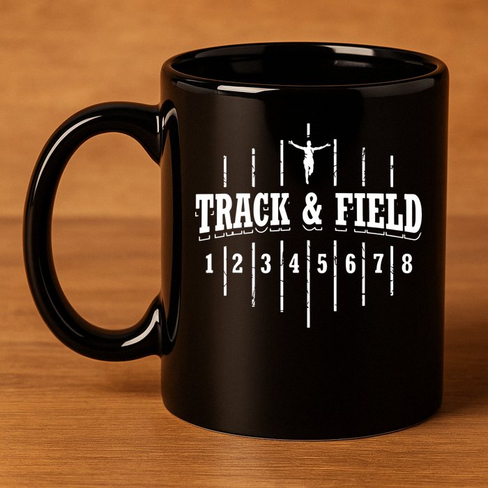Funny Track And Field Design Runner Numbers 11oz C Handle Ceramic Mug