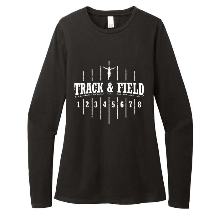 Funny Track And Field Design Runner Numbers Womens CVC Long Sleeve Shirt