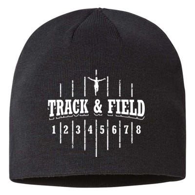 Funny Track And Field Design Runner Numbers Sustainable Beanie