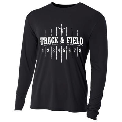 Funny Track And Field Design Runner Numbers Cooling Performance Long Sleeve Crew