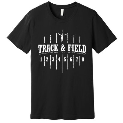 Funny Track And Field Design Runner Numbers Premium T-Shirt