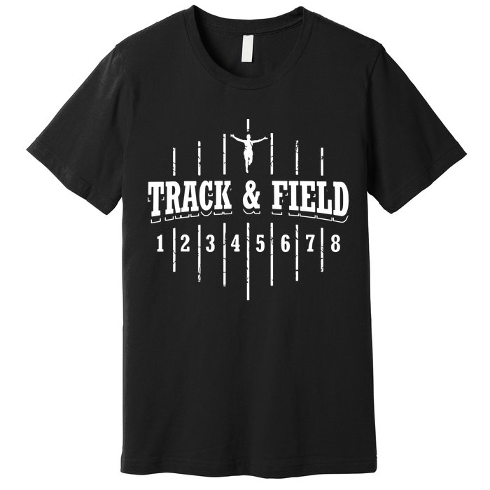 Funny Track And Field Design Runner Numbers Premium T-Shirt