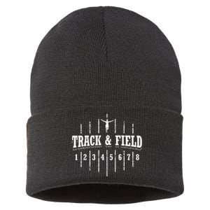 Funny Track And Field Design Runner Numbers Sustainable Knit Beanie