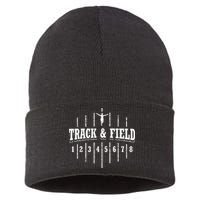 Funny Track And Field Design Runner Numbers Sustainable Knit Beanie