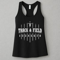 Funny Track And Field Design Runner Numbers Womens Tank Top