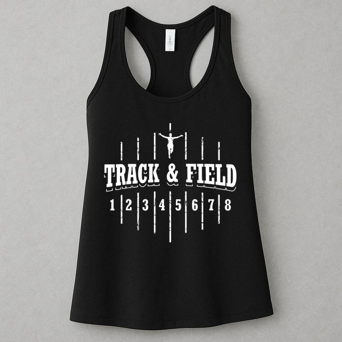 Funny Track And Field Design Runner Numbers Womens Tank Top