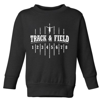 Funny Track And Field Design Runner Numbers Toddler Sweatshirt